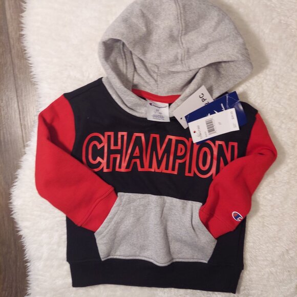 NWT Champion Toddler Boys 2-Piece Hoodie & Jogger Set Size 2T — Red, Black, Gray - Picture 6 of 8